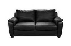 Antonio Regular Leather and Leather Effect Sofa - Black
